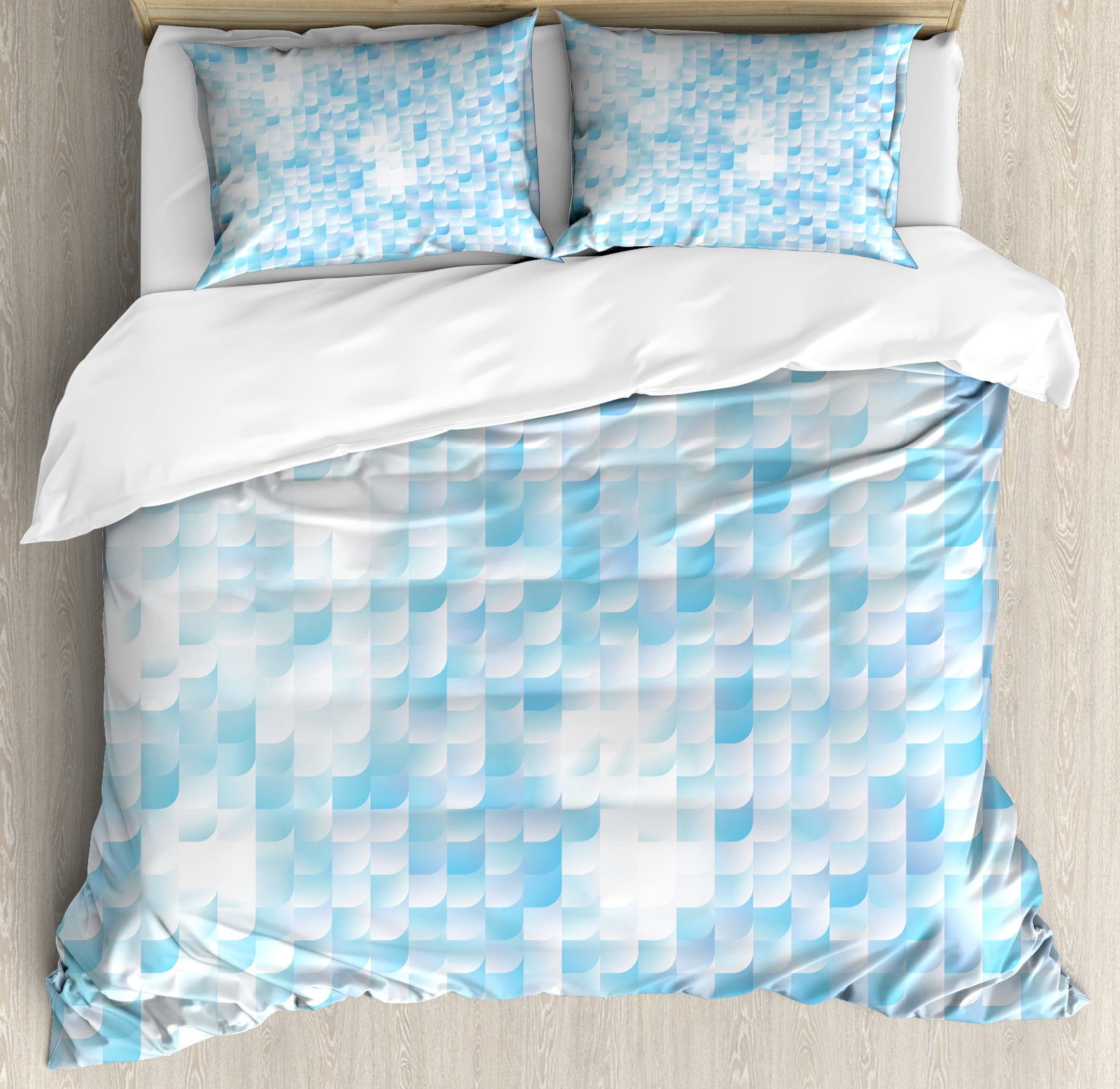 Mermaid Scales Teal Green Pattern Print Duvet Cover Bedding Set