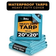 Teal Elite Heavy Duty Tarp Cover, Multipurpose, Waterproof with Metal Grommets, 20 x 20