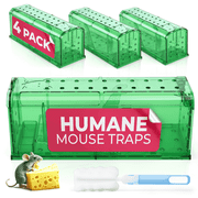 Teal Elite Humane Mouse Trap, 4-Count Pack, Child-Resistant Indoor Rodent Traps