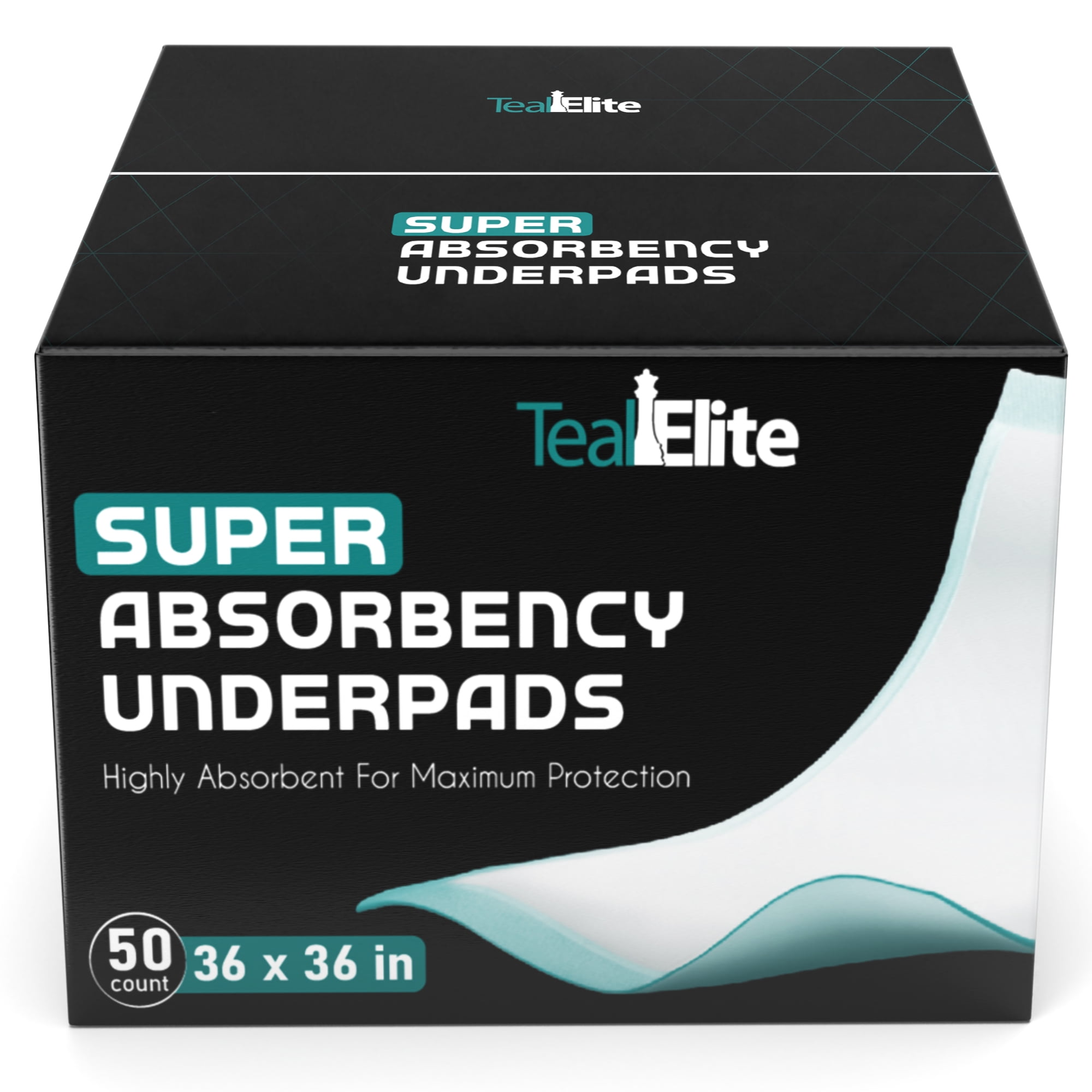 Teal Elite Incontinence Bed Pads, Disposable Pee Pads for Kids, Elderly