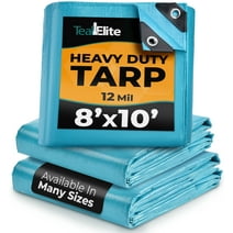 Teal Elite Multipurpose Waterproof Tarp Cover, Heavy Duty with Metal Grommets, 8' x 10'