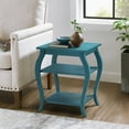 thumbnail image 1 of Teal End Table with Shelves | Solid Wood Accent Table for Living Room, Bedroom, 1 of 7