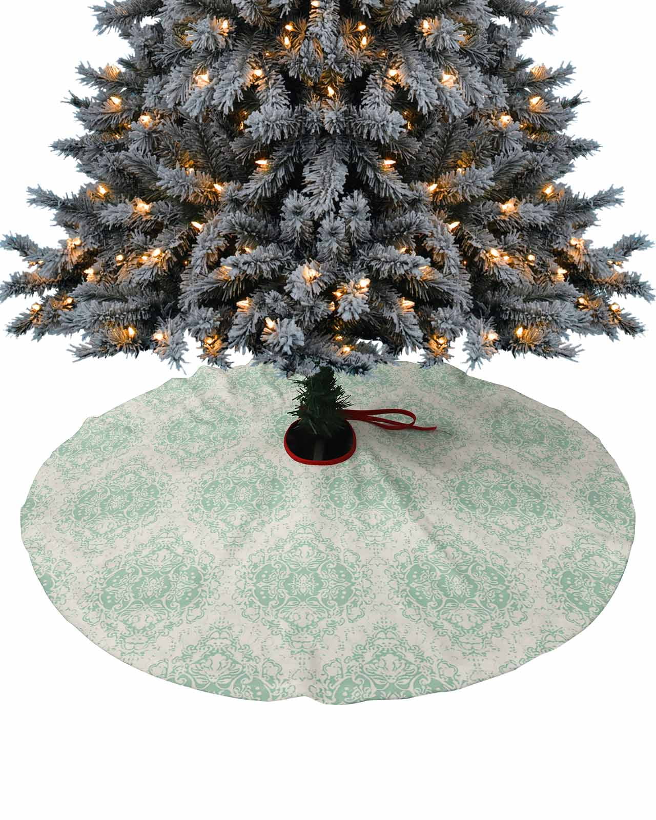 Teal Ethnic Boho Christmas Tree Skirt 36 Inches Large Christmas Skirt ...