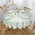thumbnail image 1 of Teal Ethnic Boho Round Tablecloth 60 Inch - Waterproof Fabric Table Cloth Protector, Vintage Mexican Flowers Southwestern Tablecloths Washable Table Cover for Kitchen Banquet Coffee Table, 1 of 6