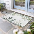 thumbnail image 1 of Teal Eucalyptus Leaves Door Mat Indoor Outdoor,Summer Botanical Spring Weeping Non Slip Welcome Mat with Rubber Backing,Absorbent Fabric Front Door Mats Entryway Rug for Home Patio Entrance 20"x31.5", 1 of 9