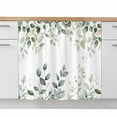 thumbnail image 1 of Teal Eucalyptus Leaves Sink Skirt 11"W x 13"L,Dustproof Under Sink Curtain Skirt for Bathroom Kitchen,Summer Botanical Spring Weeping Adhesive Short Curtain Vanity Cover for Laundry Closet Shoe Rack, 1 of 8