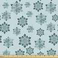 thumbnail image 1 of Ambesonne Teal Fabric by the Yard Upholstery, Ornate Winter Snowflakes, 10 Yards, Pale Blue Teal Grey, 1 of 4