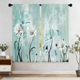 thumbnail image 1 of Teal Farmhouse Flower Curtains, Blue Floral Daisy Window Curtains 42x63 Inch for Bedroom Living Room, Rustic Country Vintage Turquoise Window Drapes Treatment Fabric Rod Pocket (2 Panels, 1 of 6
