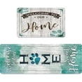 thumbnail image 1 of Teal Farmhouse Kitchen Floor Mats Set of 2 Anti-Fatigue 0.4 Inch Thick Green Rustic Cute Home Kitchen Rugs Non Slip Waterproof Comfort PVC Mat Decor for Sink Laundry 17.3 x 28+17.3 x 47 Inch, 1 of 6