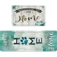 thumbnail image 1 of Teal Farmhouse Kitchen Floor Mats Set of 2 Anti-Fatigue 0.4 Inch Thick Green Rustic Cute Home Kitchen Rugs Non Slip Waterproof Comfort PVC Mat Decor for Sink Laundry 17.3 x 28+17.3 x 47 Inch, 1 of 6