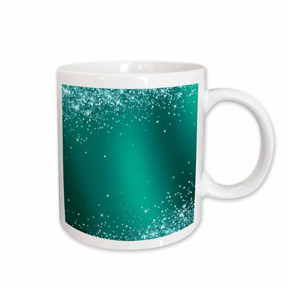 3drose, Teal Faux Holographic Glitter, 15oz Mug
