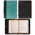 thumbnail image 1 of Teal Faux Leather Bible Cover for Women  Inspirational Serenity Prayer  Zippered Case for Bible or Book with Handle, Large Christian Art Gifts, 1 of 7
