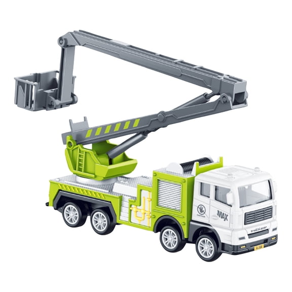 Teal Fire Ladder Truck Toy with Extendable Moving Ladder and Friction Power Rubber Tires Realistic Emergency Rescue Vehicle for Children