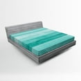 thumbnail image 1 of Teal Fitted Sheet, Painted Wood Board Horizontal Lines Birthdays Easter Holiday Print Backdrop Image, Decorative Soft Bedding All-round Elastic Pocket, Full Size, Turquoise, by Ambesonne, 1 of 3