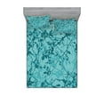 thumbnail image 1 of Teal Fitted Sheet & Pillow Sham Set, Ink Drawing Inspired Intertwined Tree Branches Buds and Leaves in Abstract Design, Decorative Printed 6 Piece Bedding Decor Set, King, Teal Turquoise, by Ambesonne, 1 of 3