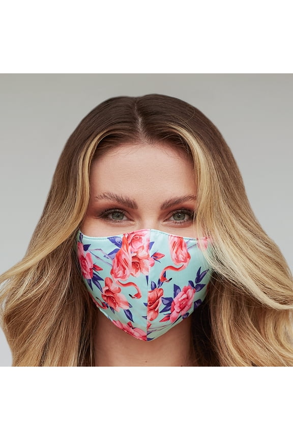 Teal Flamingo Face Mask