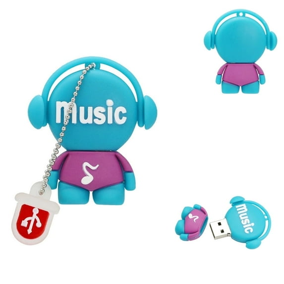 Teal Flash Drive - Headphone USB Drive - Headphones Flash Drive - Fun USB (16 GB, Teal Headphones)