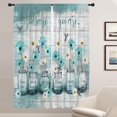 thumbnail image 1 of Teal Floral Flowers Window Curtains for Bedroom 52x84 Inch Rod Pocket Wide Long Turquoise Bird Aqua Grey Daisy Rustic Farmhouse Patterned Living Room Treatment Set of 2 Curtain Panels Drapes, 1 of 6