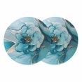 thumbnail image 1 of Teal Floral Marble Round 13 Inch Placemats Set of 2, Modern Abstract Ink Painted Art HeatResistant Non Slip Place Mats for Dining Table, Wipeable Braided Kitchen Table Mats for Housewarming, 1 of 9