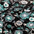 thumbnail image 1 of Teal Flower Embroidered Black Stretch Velvet, 1 of 2