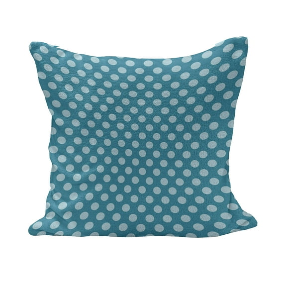 Teal Fluffy Throw Pillow Cushion Cover, Retro Style Pattern with Polka Dots Soft High Seas Colored Pale Blue Spots Blots, Decorative Square Accent Pillow Case, 40" x 40", Teal Pale Blue, by Ambesonne