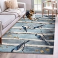 thumbnail image 1 of Teal Forest Birds Area Rug 4x6 Washable Rug Non Slip Modern Oil Painting Art Large Area Rug Indoor Floor Carpet for Entryway Bedroom Kitchen Living Room Home Office Dining Room Nursery, 1 of 8