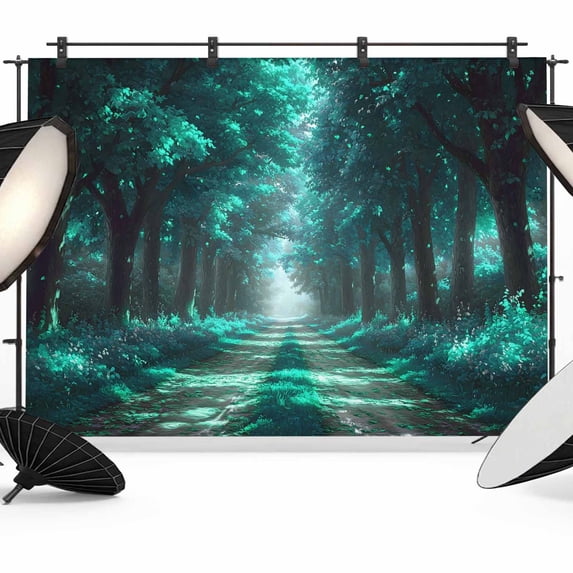 Teal Forest Photography Backdrop 10x8FT, Countryside Woods Photo ...