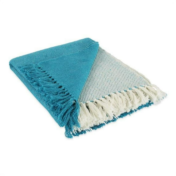 Teal Four Square Blanket Throw