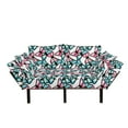 thumbnail image 1 of Teal Futon Couch, Hand Drawn Watercolor Abstract Butterflies Pattern Blue and Pink Animal Pattern, Daybed with Metal Frame Upholstered Sofa for Living Dorm, Loveseat, Blue Pink Black, by Ambesonne, 1 of 4