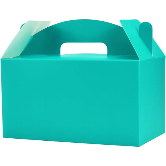 Teal Gable Box with Handles, 30  9.45x5x5 inch Sturdy Colorful Cardstock  Boxes for Christmas Birthday Party Favors,  Presentation Boxes with
