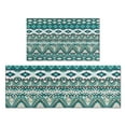 thumbnail image 1 of Teal Geometric Boho Pattern Kitchen Rugs Sets Of 2,Anti Fatigue Kitchen Mat Rugs Non Slip Washable,Decorative Kitchen Floor Mats for Kitchen,Sink,Laundry,17"x30"+17"x47", 1 of 7
