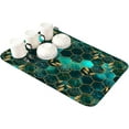 thumbnail image 1 of Teal Geometric Dish Drying Mat for Kitchen Counter,Super Absorbent Quick Dry Coffee Bar Mat Pad Diatomaceous Sink Mat Non Slip Dish Drainer Mat 16x18 Luxurious Golden Modern Abstract Art Maple Leaf, 1 of 6