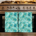 thumbnail image 1 of Teal Geometric Kitchen Towels Set of 1, Modern Morocco Abstract Art Absorbent Dish Towels for Kitchen, Microfiber Hand Towel, Quick Drying Tea Towel for Cleaning Decorative Dishcloths, 1 of 7