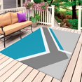 thumbnail image 1 of Teal Geometric Outdoor Rug 3x5 Ft, Non Slip Washable Area Rug, Darker Gray Minimalism Modern Patio Rugs Carpet Runner, Large Floor Mat for Indoor/Outdoor Deck Porch Camping, 1 of 8