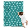 thumbnail image 1 of Teal Geometric Quatrefoil Pattern Blanket,Comfortable Soft Flannel Throw Blanket,All Season,Warm Lightweight Blankets for Sofa Bed Couch Living Room Chair,30"x40", 1 of 4