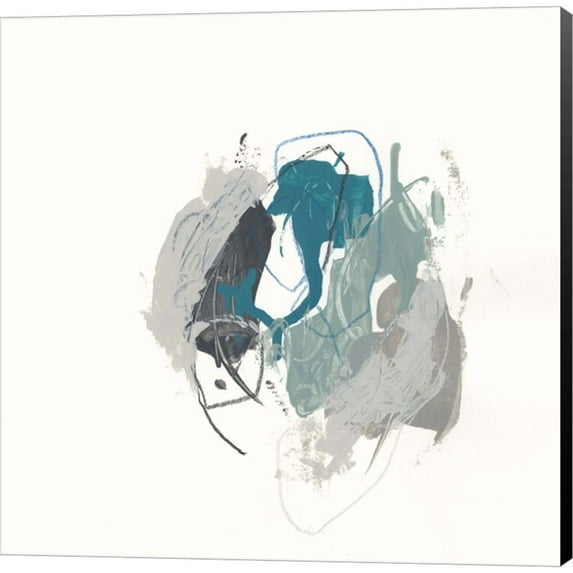 Teal Gesture IV by June Erica Vess, Canvas Wall Art, 12W x 12H
