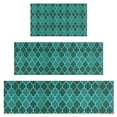 thumbnail image 1 of Teal Gold Checkerboard Checkered Pattern Kitchen Rugs Sets Of 3,Kitchen Runner Rugs Non Skid Washable,Decorative Kitchen Floor Mats for Kitchen,Sink,Laundry,17"x30"+ 17"x47" + 17"x59", 1 of 6