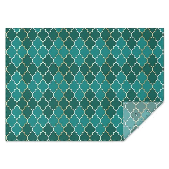 Teal Gold Checkerboard Checkered Pattern Rectangle Tablecloth 60"x84",Waterproof Polyester Rectangle Table Cloth, Wipeable Spillproof Polyester Tablecloth for Dining, Camping, Indoor and Outdoor