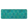 thumbnail image 1 of Teal and Gold Geometric Lattice Pattern Kitchen Rug Mat,Kitchen Runner Rugs Non Skid Washable,Decorative Kitchen Floor Mats for Kitchen,Sink,Laundry,17"x47.2", 1 of 7