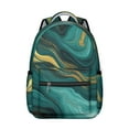 thumbnail image 1 of Teal Gold Marble Backpack for School,Cute School Bag,Schoolbag with Adjustable Shoulder Straps & Padded Back,15.3"x11"x7.1".﻿, 1 of 6