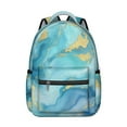thumbnail image 1 of Teal Gold Marble Backpack for School,Cute School Bag,Schoolbag with Adjustable Shoulder Straps & Padded Back,15.3"x11"x7.1".﻿, 1 of 6