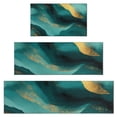 thumbnail image 1 of Teal and Gold Marble Flow Lines Pattern Kitchen Rugs Sets Of 3,Kitchen Runner Rugs Non Skid Washable,Decorative Kitchen Floor Mats for Kitchen,Sink,Laundry,17"x30"+ 17"x47" + 17"x59", 1 of 6