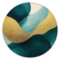 thumbnail image 1 of Teal and Gold Marble Fluid Art Pattern Round Fitted Tablecloth with Elastic Edge,Dining Table Cover Waterproof,Outdoor Round Tablecloth for Camping,Dining,Indoor and Outdoor, 1 of 7