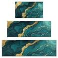 thumbnail image 1 of Teal and Gold Marble Glitter Dots Pattern Kitchen Rugs Sets Of 3,Kitchen Runner Rugs Non Skid Washable,Decorative Kitchen Floor Mats for Kitchen,Sink,Laundry,17"x30"+ 17"x47" + 17"x59", 1 of 6