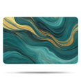 thumbnail image 1 of Teal and Gold Marble Glitter Waves Pattern Bathroom Rugs Mat,Non Slip Microfiber Bathroom Rug,Rubber Backing,Soft Bathroom Mats for Bathroom Floor,Tub and Shower,20x32in(50x80cm), 1 of 5