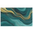 thumbnail image 1 of Teal and Gold Marble Glitter Waves Pattern Door Rugs,Washable Non Slip Door Mats Indoor,Decorative Door Mats,Entry Mat Indoor for Entrance,Bedroom,Kitchen,Bathroom,17"x30", 1 of 6