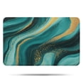 thumbnail image 1 of Teal and Gold Marble Golden Splashes Pattern Bathroom Rugs Mat,Non Slip Microfiber Bathroom Rug,Rubber Backing,Soft Bathroom Mats for Bathroom Floor,Tub and Shower,17x27in(43x68cm), 1 of 5