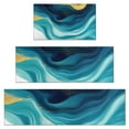 thumbnail image 1 of Teal and Gold Marble Ink Swirls Pattern Kitchen Rugs Sets Of 3,Kitchen Runner Rugs Non Skid Washable,Decorative Kitchen Floor Mats for Kitchen,Sink,Laundry,17"x30"+ 17"x47" + 17"x59", 1 of 6
