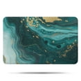 thumbnail image 1 of Teal Gold Marble Pattern Bathroom Rugs Mat,Non Slip Microfiber Bathroom Rug,Rubber Backing,Soft Bathroom Mats for Bathroom Floor,Tub and Shower,17x27in(43x68cm), 1 of 4