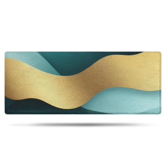 Teal Gold Marble Pattern Bathroom Rugs Mat,Non Slip Microfiber Bathroom Rug,Rubber Backing,Soft Bathroom Mats for Bathroom Floor,Tub and Shower,60x24in(150x60cm)